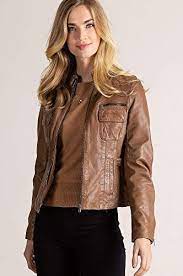 Overland Sheepskin Co Marie Lambskin Leather Moto Jacket At Amazon Women S Coats Shop By E9 Fashion Casual Outfits Jackets For Women