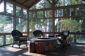 Renovation In Southport Maine Included A Screened Porch With Gas Fire Pit Knickerbocker Group Architect Knicker Fire Pit Screen Sunroom Designs Gas Firepit