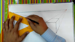 رسم المكعب بتقنية المنظور 1 Youtube