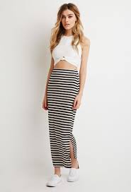 Black And White Striped Maxi Skirt Outfit Ideas Stripe Maxi Skirt Long Striped Skirts Striped Maxi Skirts Womens Skirt