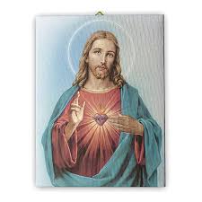 Reina en nuestra inteligencia por la sencillez y la firmeza de nuestra fe; Cuadro Sobre Tela Pictorica Sagrado Corazon De Jesus 40x30 Cm Venta Online En Holyart