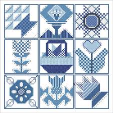 Free patterns / free patterns / free cross stitch patterns. Blue Cross Stitch Quilt Blocks