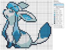 Pokemon Glaceon Pokemon Cross Stitch Patterns Pokemon Cross Stitch Cross Stitch Patterns