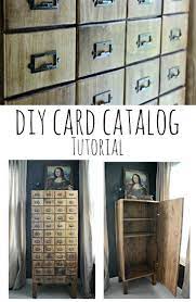 For some examples of catalog cards and some fun uses of catalog cards click here. Diy Card Catalog Cabinet Tutorial Decor And The Dog Card Catalog Cabinet Diy Decor Diy Projects