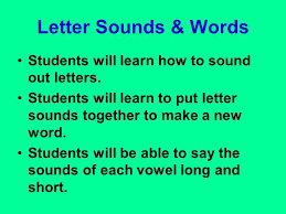 Letter to a friend describing summer vacation: Letter Sounds Words Students Will Learn How To Sound Out Letters Students Will Learn To Put Letter Sounds Together To Make A New Word Students Will Ppt Download