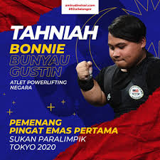 Transport minister datuk seri dr wee ka siong has congratulated powerlifter bonnie bunyau gustin for delivering malaysia's first gold medal at the tokyo paralympics. 36dbw Ljo50cm
