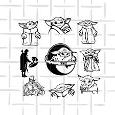 Baby Yoda Mandalorian Bundle Baby Yoda Svg The Child Svg Mandalorian Baby Yoda Svg Star Wars Svg Disney Silhouette Art Tattoos For Kids Mandalorian Tattoo