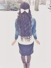 Everything About This Look Hair Bow Jacket Skirt Boots Tights Everything Fashion Winter Fashion Outfits Modest Outfits