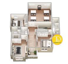 The ceiling beneath the rotunda above is made of glass (which also serves as the floor above), and allows light from the 2nd floor to illuminate the ground floor also. 3d Floor Plan 2nd Floor With Study Floor Plans 3d Floor Plan Small House Design