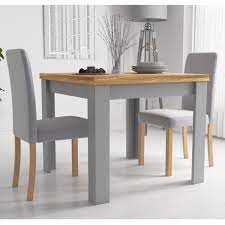 Colourful and fashionable items designed to complement the. New Town Extendable Grey Natural Dining Set With 2 Chairs In Grey Fabric Furniture123