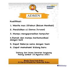 We did not find results for: Lowongan Kerja Admin Bank Mandiri Taspen