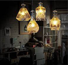 gratis verzending nieuwe moderne mode parfum fles wijn karaf hanglampen opschorting hanger lampen voor koffie bar dinning in g wijn karaf hanglamp fles lampen