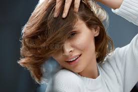 Healthy hair means beautiful hair, and the more you work to maintain your hair's health, the easier it will be for you to keep it in the style you prefer. Healthy Hair Beautiful Woman With Short Brown Hair Stock Image Image Of Happy Female 125145899