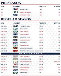 New England Patriots Printable Schedule
