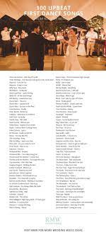 100 Upbeat First Dance Songs For Weddings Wedding First Dance Song Wedding Dance Songs Best Wedding Songs Wedding Reception Music