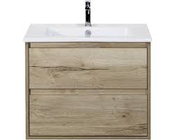 badkamermeubel porto 70 cm keramische wastafel natuur eiken kopen bij hornbach