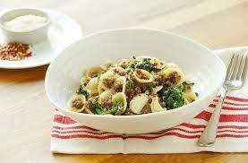 Orecchiette Pasta With Ground Lamb Broccolini And Pecorino Recipe Orecchiette Pasta Ground Lamb Recipes