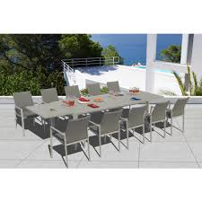 When choosing the best outdoor dining set for your outdoor space there's a few things to consider. Ritz Grey Seagull 11 Piece Aluminum Outdoor Dining Set With Sling Set In Ash Grey Gr03411sgb2049g The Home Depot