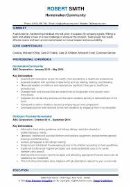 Homemaker Resume Samples Qwikresume