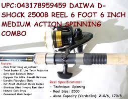 Daiwa D Shock 2500b Reel 6 Foot 6 Inch Medium Action Spinning Combo Spinning Combo Shock