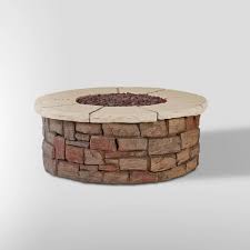 Best choice products natural stone fire pit. Sedona Round Gas Fire Table With Natural Gas Kit Beige Real Flame Target