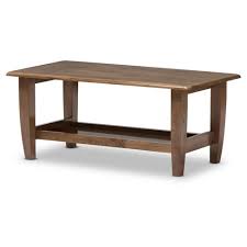 White and walnut 2 tone faux wood grain paper veneer. Pierce Mid Century Modern Finished Coffee Table Walnut Brown Baxton Studio Target