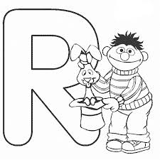 Inside the capital letter r are two rabbits. Letter R Sesame Street Coloring Pages Alphabet Bestappsforkids Com