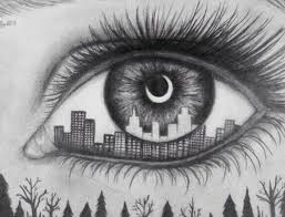 Black and white eye drawing. Eyetown Image 4461070 On Favim Com