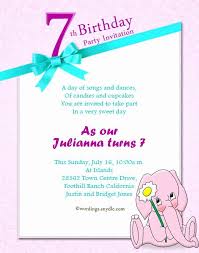 Whatsapp Birthday Invitation Message For Kids 7th Birthday Party Invitation Luxury 7th Birthday Party Invitation In 2020 Birthday Party Invitation Wording Birthday Invitation Templates Birthday Invitation Message