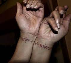 A great tribal bracelet if you are looking for jewelry tattoos. 65 Totally Inspiring Ideas For Wrist Tattoos Sanskrit Tattoo Hindi Tattoo Tattoos