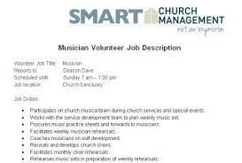 Search new church music jobs find your next job and see who is recruiting and apply directly on jobrapido.com. Church Forms And Job Descriptions Smart Church Management Volunteer Jobs Job Description Job
