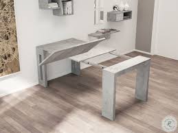Can you squeeze a small dining table between your kitchen island and your sofa? Elasto Gray Extendable Dining Table Extendable Dining Table Dining Table Small Space Wall Mounted Dining Table
