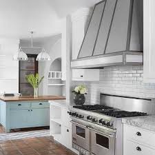 White Kitchen With Orange Terracotta Tile Floor Trendy Kitchen Tile Saltillo Tile Kitchen Kitchen Flooring