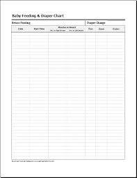 Baby Feeding And Diaper Chart For Excel Printable Medical Forms Letters Sheets