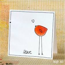 Love Bird Card Hand Drawn Cards Cards Bird Cards