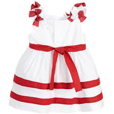 Aletta Baby Girls Red White Dress With Bloomers Childrensalon Vestidos Para Ninas Vestidos Ninos