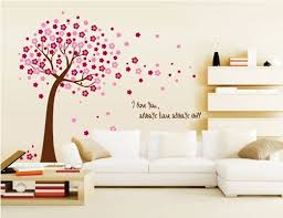 For 100x144 inches is cut into 6 pieces for easy installation, each in 100\x24\,total size is 100\x144. Ufengke Romantico Fiore Albero Rosso Adesivi Murali Camera Da Letto Soggiorno Adesivi Da Parete Remov Home Decor Wall Stickers Living Room Girl Bedroom Walls