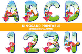 dinosaurs printable letters a z and numbers 0 9