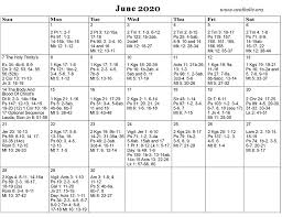 Monthly Calendar Of The Catholic Daily Mass Readings In 2020 Daily Mass Readings Catholic Daily Daily Reading