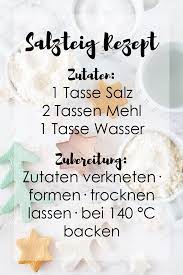 Wer farbigen salzteig möchte, kann die masse teilen und mit lebensmittelfarbe den einen teil einfärben. Salzteig Selber Machen Diy Blog