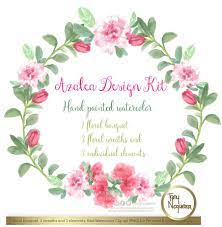 Azalea Flowers Design Kit Azalea Wreaths And Bouquets Images Etsy Azalea Flower Watercolor Flower Wreath Bouquet Images