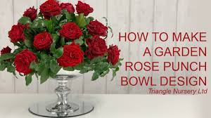 How to arrange flowers in a bowl. How To Make A Punch Bowl Arrangement With Red Elegance Garden Roses Wholesale Flowers Direct Youtube