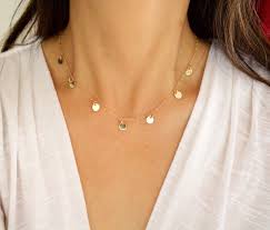 Tiny Gold Disc Necklace Coin Drop Chokers Multi Etsy Fashion Necklace Diy Tiny Gold Disc Necklace Gold Disc Necklace