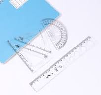 OEM 20cm ABS Translucent Plastic Scale Ruler Set ...