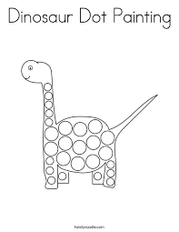 Free printable halloween coloring pages. Dinosaur Dot Painting Coloring Page Twisty Noodle