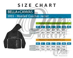 Size Chart Bella Canvas 3955 Hooded Coaches Jacket Tee Measures Shirt Measures Tee Size Chart Shirt Size T Shirt In 2020 Comfort Colors Size Chart Coach Jacket