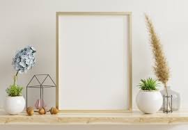 Wooden frame for hanging plants. Premium Photo Horizontal Wooden Frame Mockup With A Border Hanging On The Wall