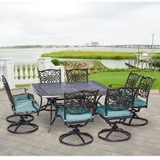 Barrowman 9 Piece Dining Set With Cushions Patio Dining Set Outdoor Dining Set Swivel Dining Chairs