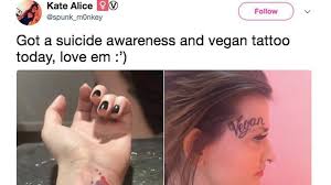 Vegan' face tattoo draws jeers, cheers for Kate Bullen of England