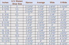 10 Rare Shoe Width Chart Womens